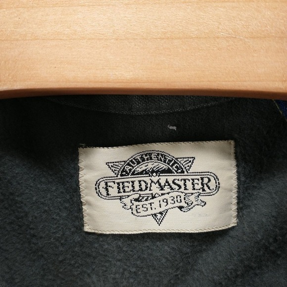 Fieldmaster Men's Flannel Button-Up Shirt Gray Large Long Sleeve Chest Pockets - Picture 10 of 15